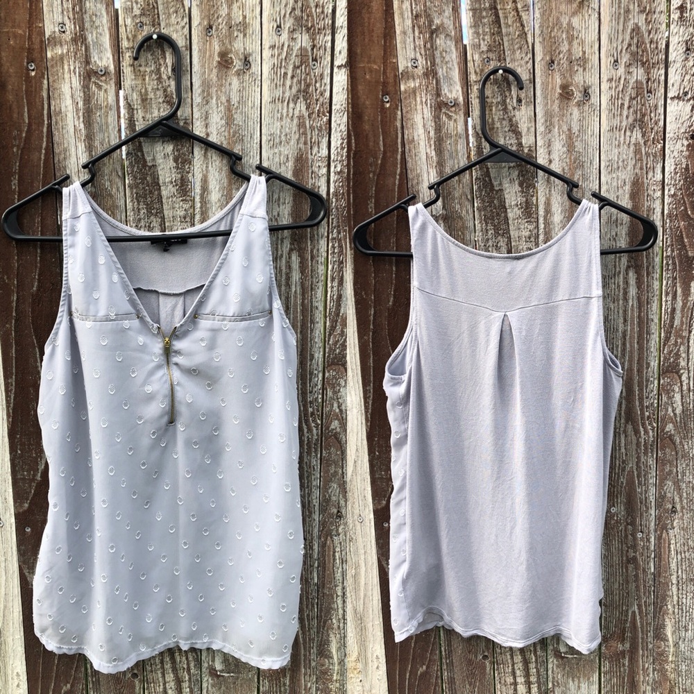 Express Light Gray Tank with Silver Dots